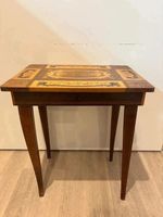 Vintage 1950s Italian Sorrento Musical Table Wood Inlay Project Music Box