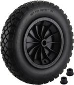 PU Wheelbarrow Wheel 14 inch 3.50-8 Puncture Proof Solid Heavy Duty Tyre Black
