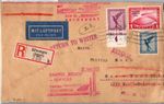 German Reich 456 and others on cover slingshot flight Bremen New York 1931 #DHY29