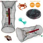 2 x CRAB TRAP NET CRAB PRAWN SHRIMP CRAYFISH LOBSTER EEL BAIT FISHING POT BASKET