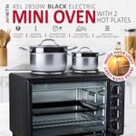 45L Electric Mini Oven with Hotplate, Multiple Cooking Functions grade A Used