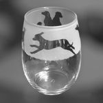 RHODESIAN RIDGEBACK Frieze Boxed 36cl Crystal Stemless Wine / Water Glass