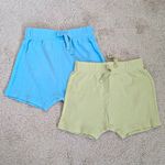 George 2-Pack Baby Boys Shorts 6-9 Months Blue Green Cotton Pull-On