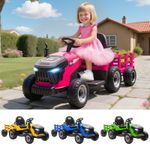 Ride on Tractor and Trailer, Electric Ride on Tractor w/ Remote Control