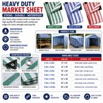 Striped Tarpaulin Medium Heavy Duty Waterproof Market Stall Cover Tarp Sheet