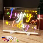 LED Note Board with Night Light & 7 Pens Kids Drawing Message Board 30x20cm Gift