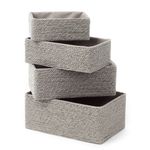 LIVIVO Paper Rope Woven Baskets Set of 4 Grey Storage Organisers