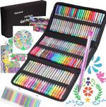 145 Pack Glitter Gel Pens Set for Kids Adult Colouring Books Drawing Doodling
