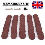 50Pcs 36-120 Grit Roloc Type Sanding Discs Pad 2'' For Drill Grinder Rotary Tool