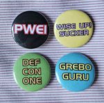 Pop Will Eat Itself (PWEI) four 25mm button badges inc 'Def Con One'. Free P&P!