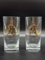 Vintage SKODA 1905 Advertising Glasses – Set of 2, Classic Car / Veteran Logo