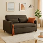 Dahlia Brown 2-Seater Pull Out Sofa Bed - Convertible Sleeper Sofa