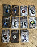 Batman The Animated Series Pin Badges - Batman Joker Robin Catwoman set