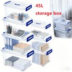 1-8PCS Storage Box Plastic With Lid Kitchen Office Home Food Container
