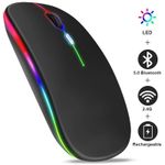 RGB LED Wireless Mouse Rechargeable Optical Silent Mice USB For PC Laptop UK