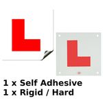 1 x Rigid & 1 x Self Adhesive L Plates Motorcycle Moped Motorbike Car Learner