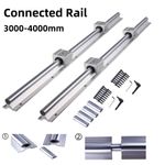 2X SBR20 Connected Linear Rail 3000-4000mm+8X SBR20UU Bearing Block Connected