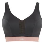 Panache Ultra Performance Sports Bra Charcoal & Pink Underwired No Padding 5022