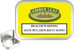 Amber Leaf 1oz Silver Hinged Tobacco Tin,50ml Stash Can, Bait Box. Pill Tin,