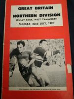 RARE GREAT BRITAIN V NORTHERN DIVISION RUGBY LEAGUE TOUR MATCH @ TAMWORTH 1962