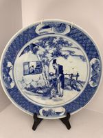 Very Unusual & Large Chinese antique kangxi  Blue And White Charger