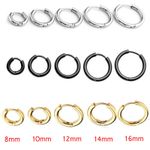 Mens Womens Silver Stainless Steel Tube Hoop Ear Ring Stud Jewelry Punk 1PC