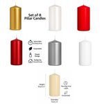 Pack of 8 Pillar Candles 11 colours to choose from Best Value Free Shipping