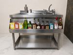 Bespoke Stainless Steel Cocktail Bar Station Sink Ice Bins Made to Measure