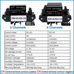 Solid State Relay Module 2 or 4 Channels Relay DC to AC DC to DC 5A Common Posit