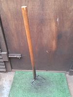 Vintage Drag Fork 4 Prong Manure Straw Hay Fork Farm Tool Old Tool (#053)