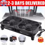 120mm Dual Cooling Fan Portable Cooler Silent DC 5V USB Computer Desktop PC Case