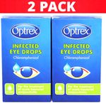 Optrex Infected Eye Drops Chloramphenicol – 2 Pack – Bacterial Conjunctivitis-