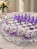 Customized Floral Resin Chess Board 