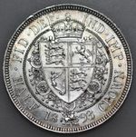 1893 VICTORIA OLD HEAD HALFCROWN, BRITISH SILVER COIN, BU