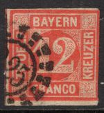 BAVARIA 1849 / GERMAN STATE / MI # 6 USED / CV $210