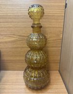 Empoli Genie Decanter Diamond Amber Glass  Orb Sphere 