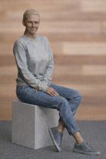 Unpainted W15 – Tamiya Scale Model Seated Passenger in Jeans and T-Shirt