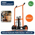 Manual Hydraulic Pallet Stacker — 200kg Capacity | 90cm Lift