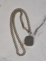 Antique Sterling Silver Watch Chain With Antique Sterling Silver Locket