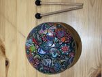 Beautiful Paisley Painted Tongue Drum (8Inch) Meditation Percussion Instrument