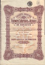 POLAND WARSAW Tramways Suburbains et Vicinaux de Varsovie 1910 Brussels Belgium