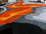 Modern Abstract Lava Area Rug Irregular Shape Hand Tufted Carpet Designer Rug