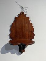 Wall Sconce Shelf With Gothic Inspired Leaf Shaped Back Plate Early 20th Century