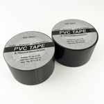 BLACK PVC Tape Extra Wide 50mm x 33m Electrical Insulation Flame Retardant x2