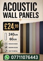 OFFER £24.99 Acoustic Wood Wall Panel 2400mm x 600mm Internal Slatted Decorative