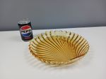 Large Shell Shaped Amber Glass Bowl - 26.5 cm Diameter - GC