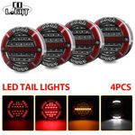 5.5" Rear Round Hamburger LED Tail Lights Lamp Flush 12-24V Dynamic Indicator 4X