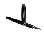 Vintage S.T. Dupont Olympio Fountain Pen: Black Lacquer, 18k Gold Nib