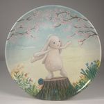 Vintage Jellycat Bunny 8" Melamine Plate Good Used Condition