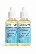 2 x Pet Eye Drops for Dogs Cats | Natural Eye Cleaner | Soothes Dry Sticky Eyes